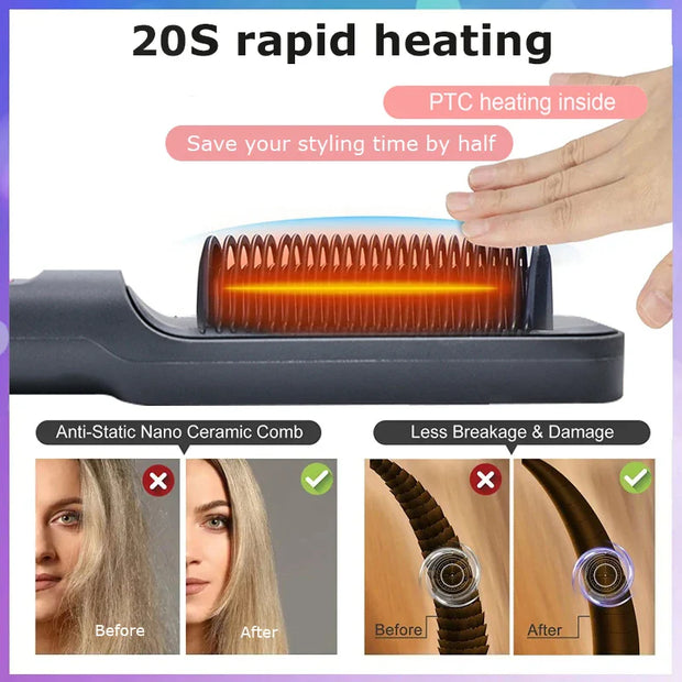 Electric Hot Comb Multifunctional Straight Hair Straightener