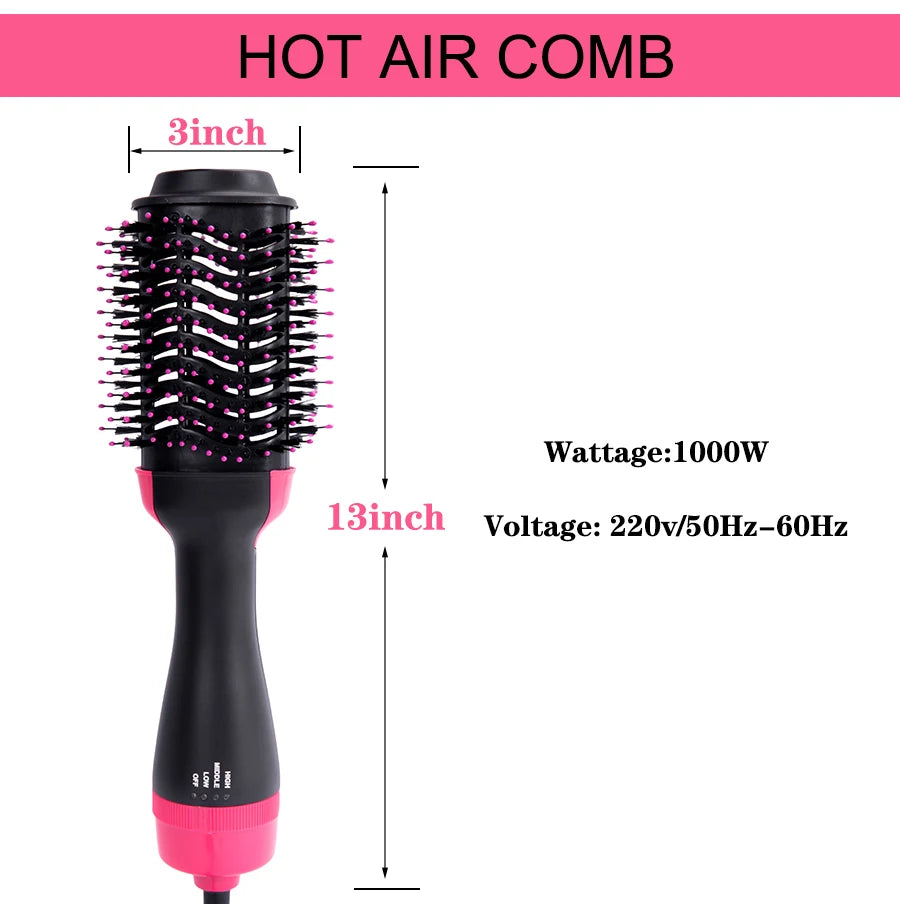 Hair Dryer Brush 3-In-1 Round Hot Air Spin Brush For Styling Frizz Control Blow Volumizer One-Step Auto-Rotating Curling Brush