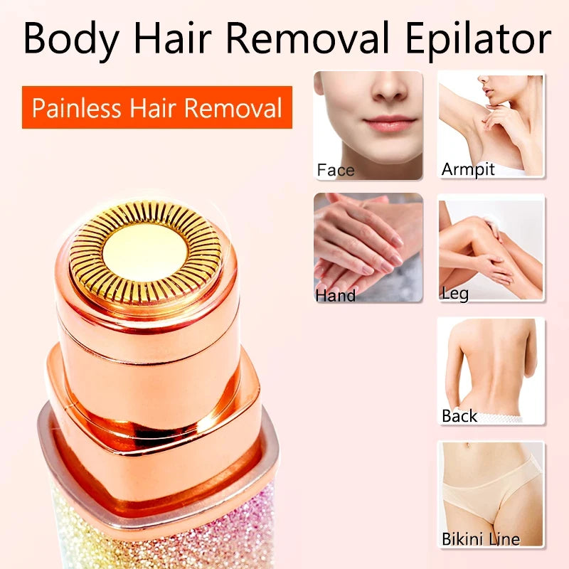 2In1 Women Electric Epilator Painless Hair Remover for Lady Shaver Eyebrow Shaper Facial Leg Armpit Bikini Body Portable Trimmer