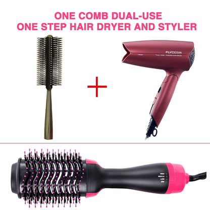 Hair Dryer Brush 3-In-1 Round Hot Air Spin Brush For Styling Frizz Control Blow Volumizer One-Step Auto-Rotating Curling Brush