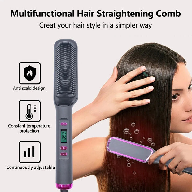 Electric Hot Comb Multifunctional Straight Hair Straightener