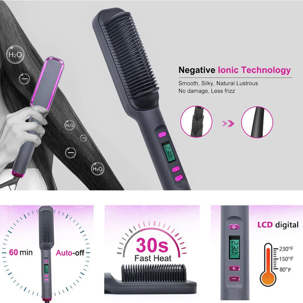 Electric Hot Comb Multifunctional Straight Hair Straightener