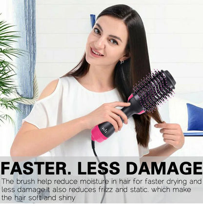 Hair Dryer Brush 3-In-1 Round Hot Air Spin Brush For Styling Frizz Control Blow Volumizer One-Step Auto-Rotating Curling Brush